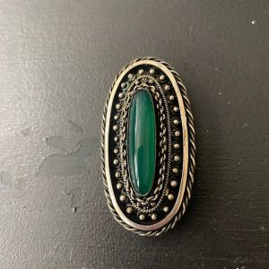 Israel Green Gemstone Brooch