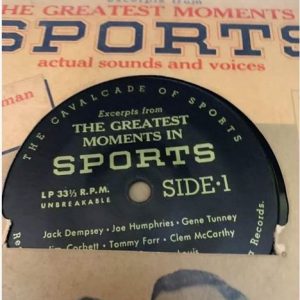 VINTAGE THE GREATEST MOMENTS IN SPORTS ACTUAL SOUND AND VOICES MLB VINYL RECORD