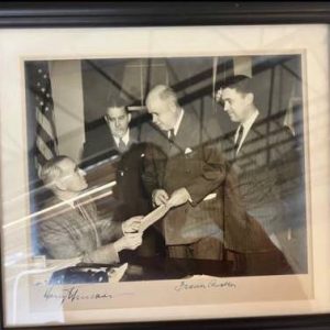 President Harry Truman and Postmaster General Frank Walker autograph photo