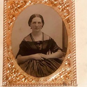 Identified Civil War Woman Tintype CDV in Gold Frame