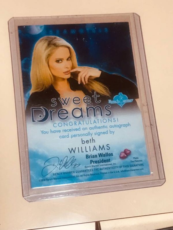 2017 Benchwarmer BETH WILLIAMS Dream-girls SWEET DREAMS Blue Auto PLAYBOY