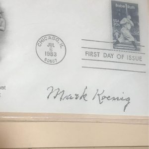 Babe Ruth 1983 FDC W/ Mark Koenig Original Autograph2